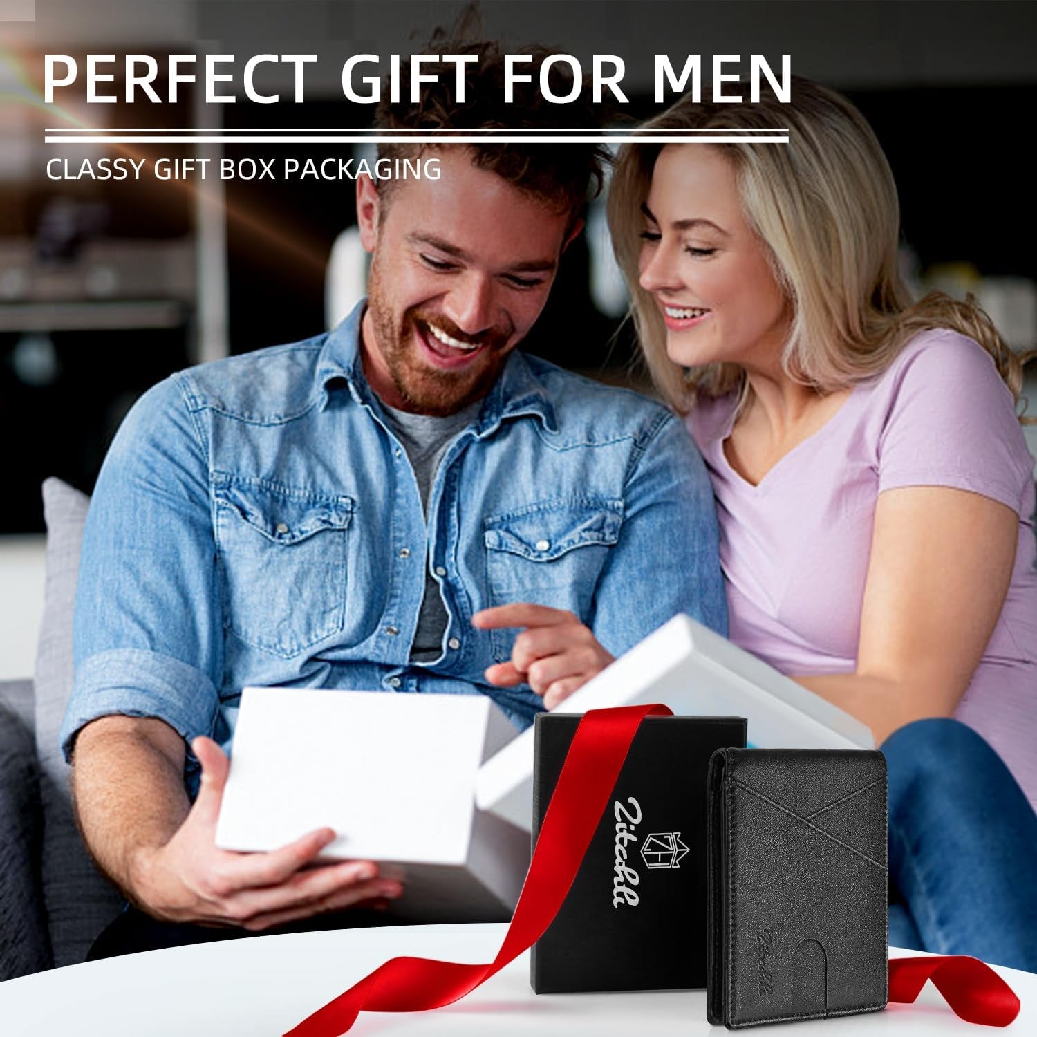 Bifold Wallets for Men - Slim RFID Leather Credit Card Holder for 6-11 Cards, Minimalist Thin Wallet with ID Window & Cash Slot,Front Pockt Carteras Para Hombres, Birthday Gifts for Men | Slim, RFID Blocking, Premium, Front Pocket, Gift Box, Leather Card Holder