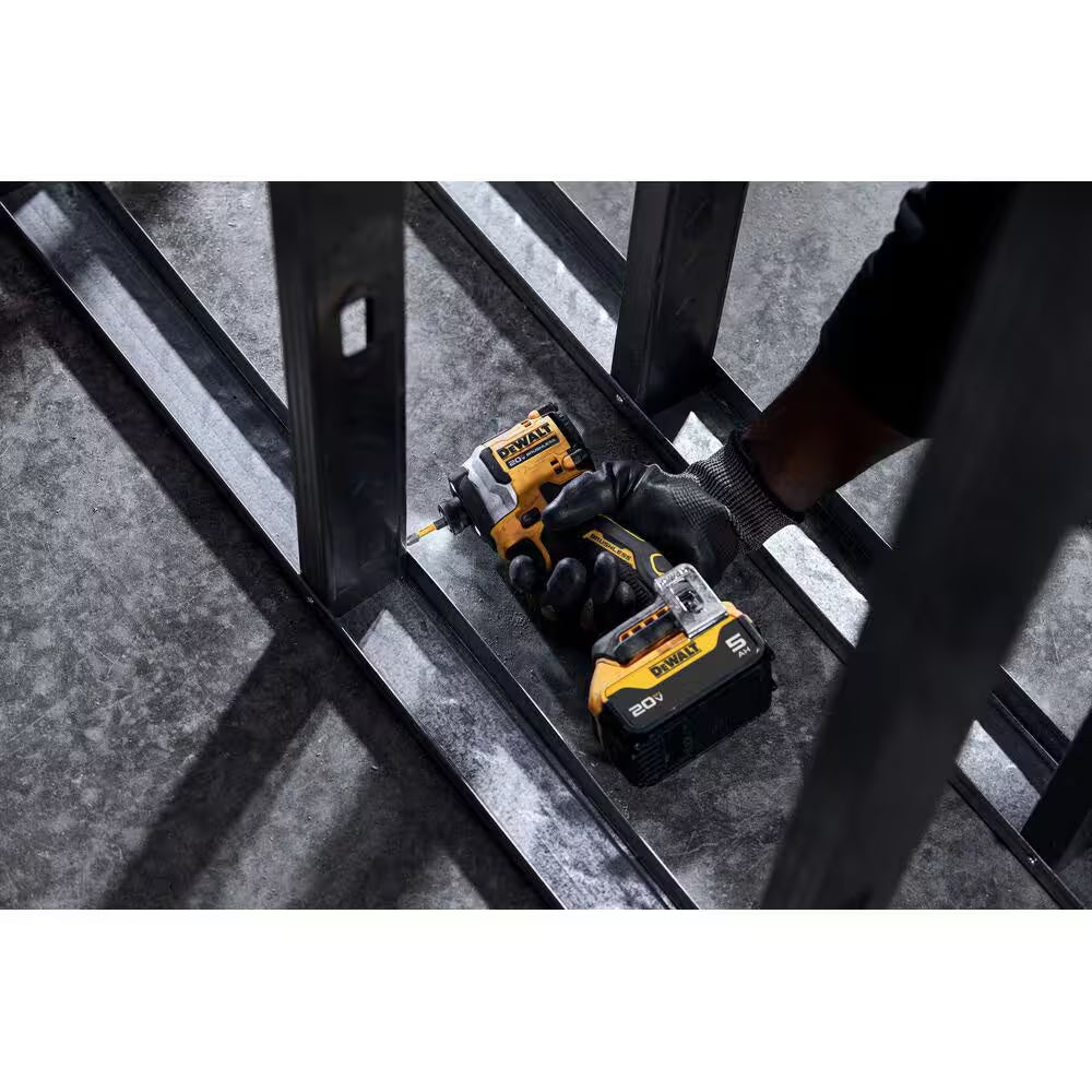 ATOMIC 20V MAX Lithium-Ion Cordless 1/4 In. Brushless Impact Driver Kit, 5 Ah Battery, Charger, and Bag